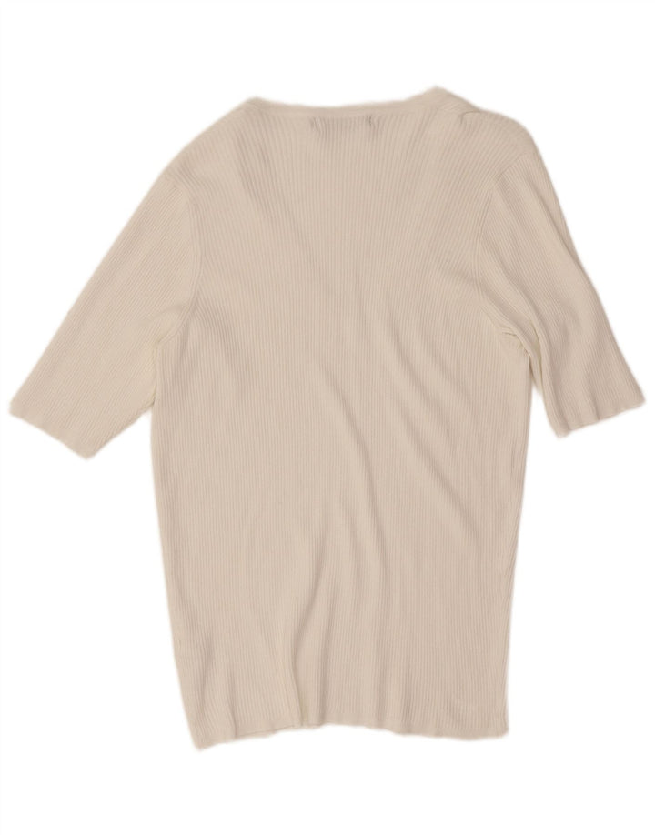 Marks & Spencer Camiseta para mujer Top UK 46 Large Viscosa blanca