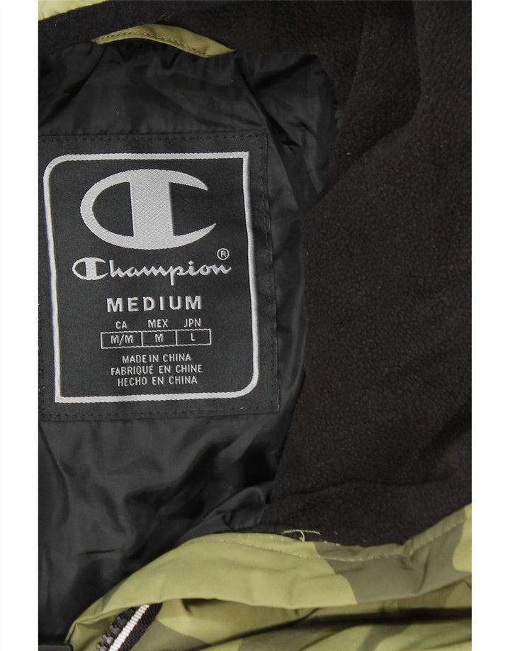 Champion Chaqueta acolchada con capucha para hombre UK 38 Camuflaje caqui mediano