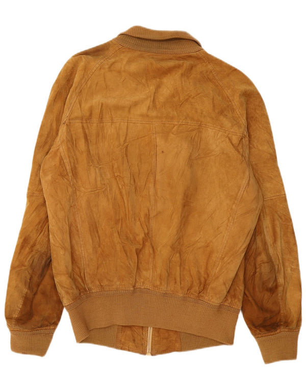 VINTAGE Chaqueta bomber de ante para hombre Reino Unido 38 Beige medio