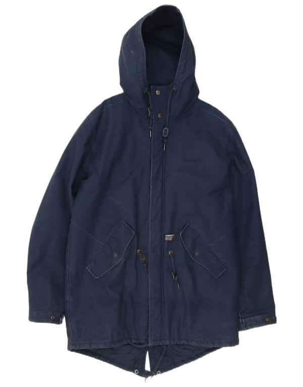 Carhartt Parka con capucha para hombre UK 42 XL Poliéster azul marino