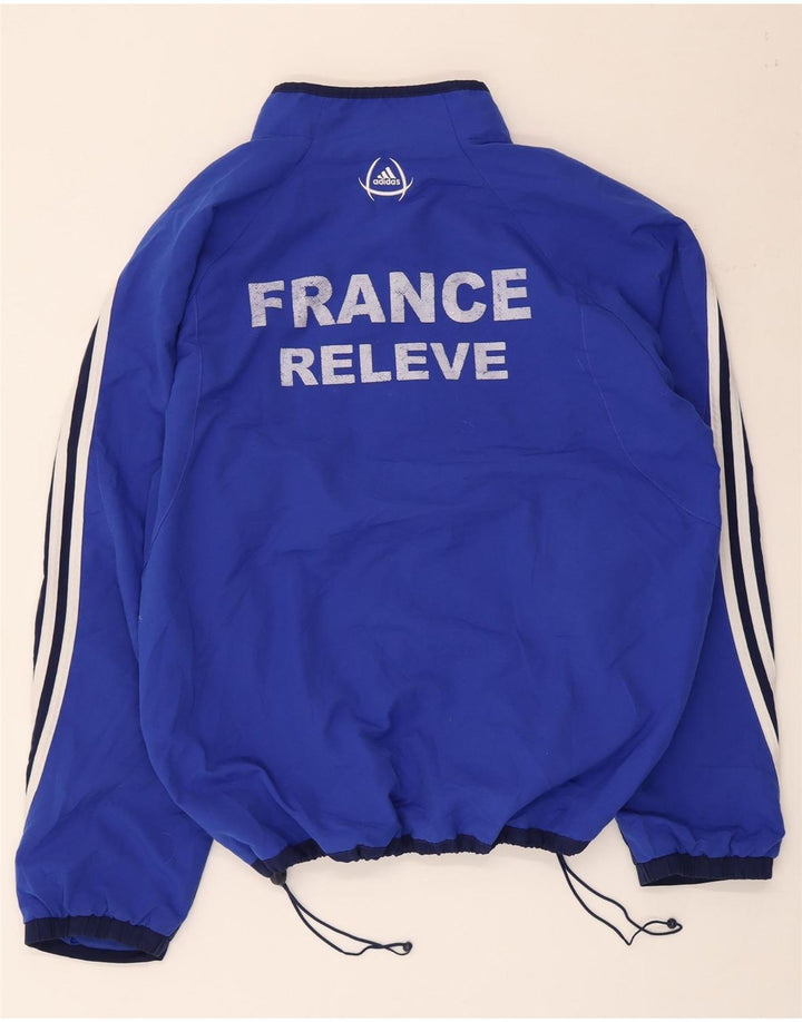 Adidas - Chaqueta de chándal gráfica para hombre, talla 40/42, color azul medio