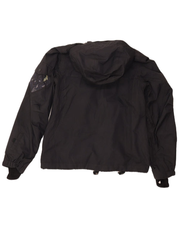 O'Neill Chaqueta cortavientos con capucha para hombre UK 40 Large Poliéster negro