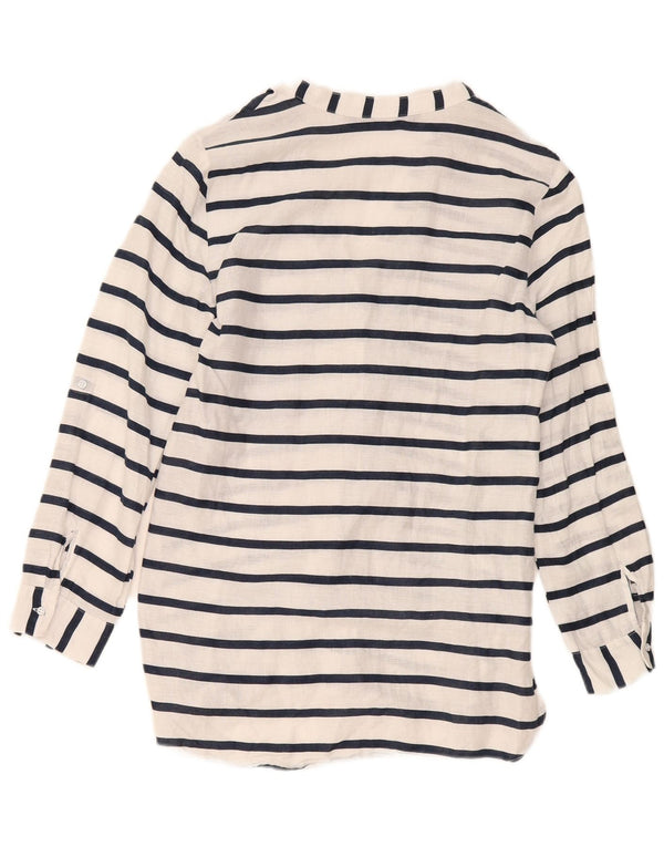 Zara Mujer Vestido Camisero UK 6 XS Blanco Rayas
