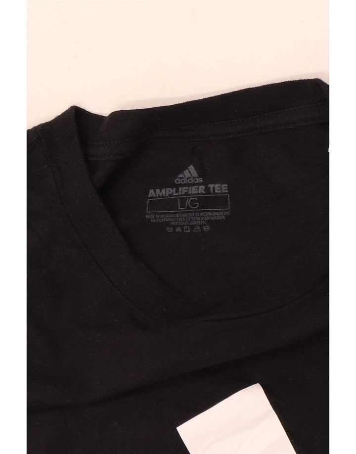 Adidas - Camiseta gráfica para hombre, talla grande, color negro