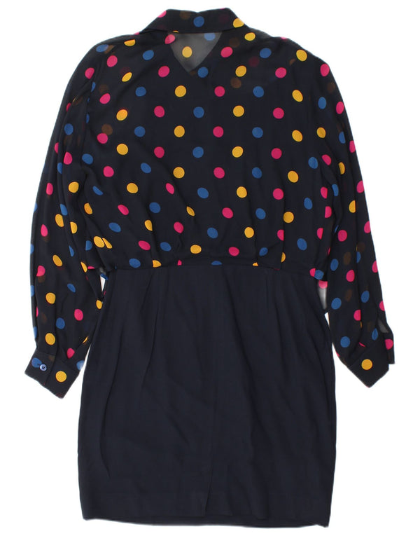 Arezia Vestido tubo con lazo delantero para mujer UK 10 Small Azul marino manchado