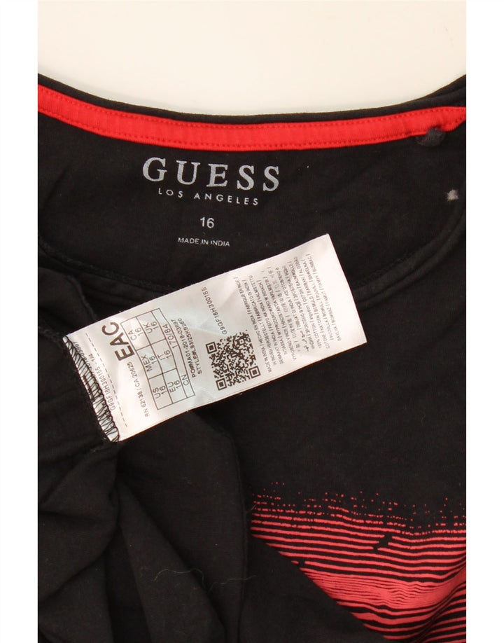 GUESS Boys Graphic Top Long Sleeve 15-16 Years Black Cotton Vintage Guess and Second-Hand Guess from Messina Hembry 