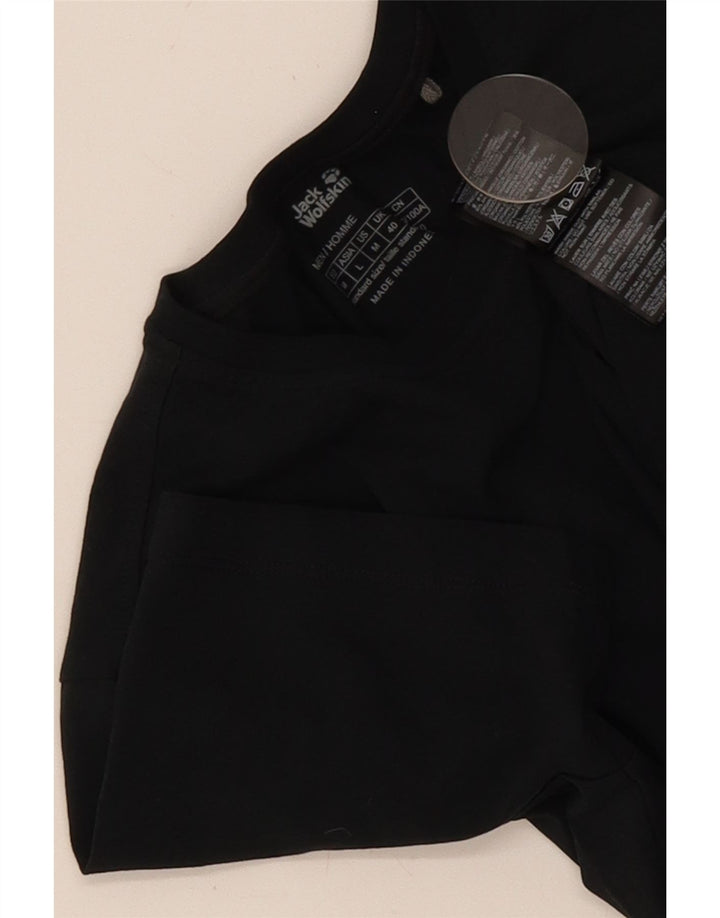 Jack Wolfskin Camiseta para hombre Top UK 40 Medium Negro Algodón