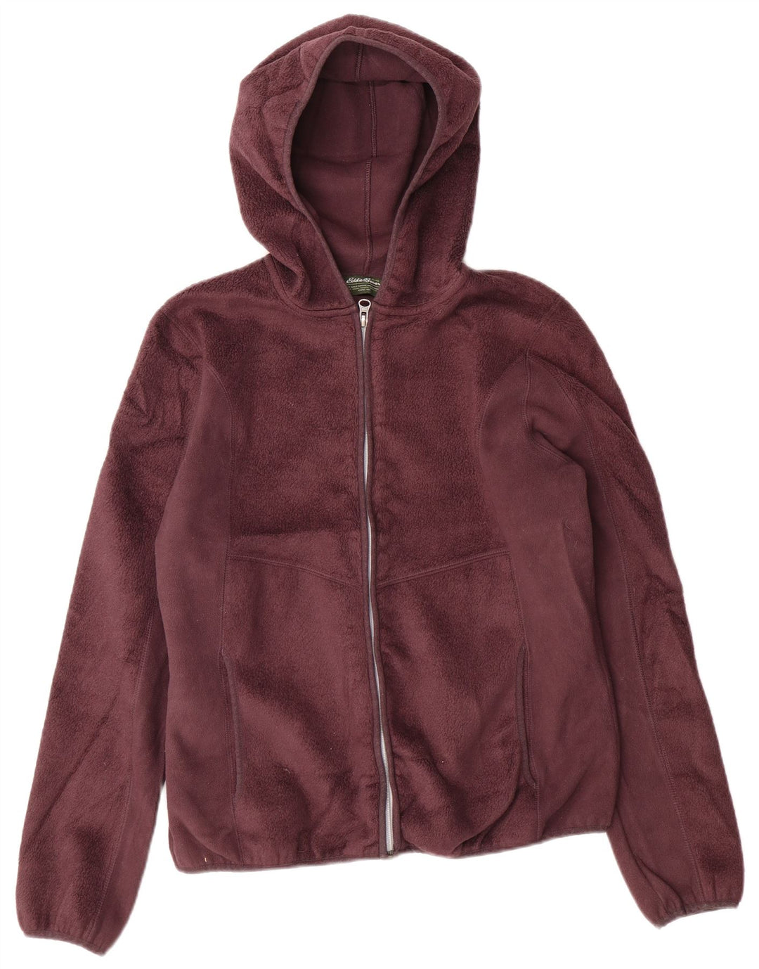 EDDIE BAUER Chaqueta polar con capucha para mujer UK 14 Poliéster burdeos medio