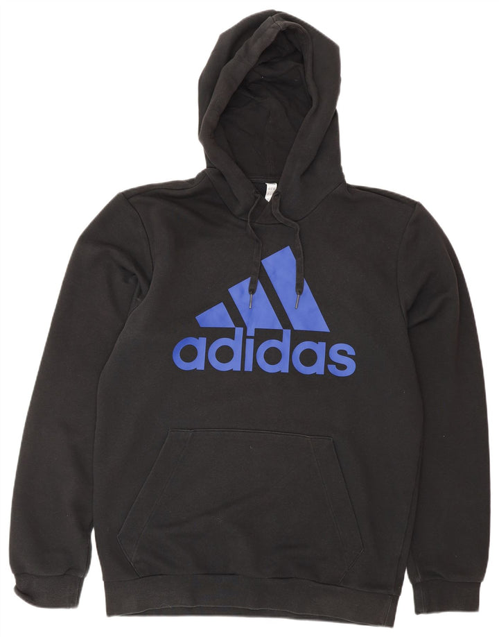 ADIDAS Jersey con capucha gráfico para hombre Reino Unido 40/42 Algodón negro mediano