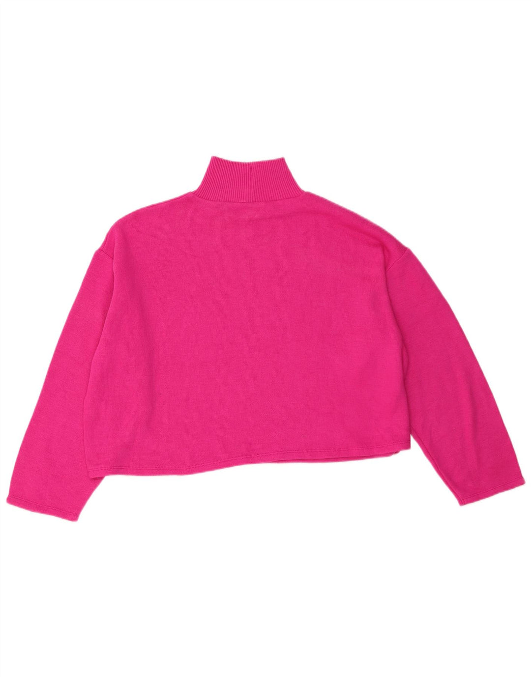 Zara Suéter tipo jersey con cuello alto y corte extragrande para mujer, talla 40, color rosa
