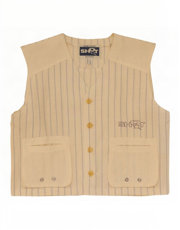 Blusa Gimel Mujer Sin Mangas Blusa XS Lino Rayas Beige