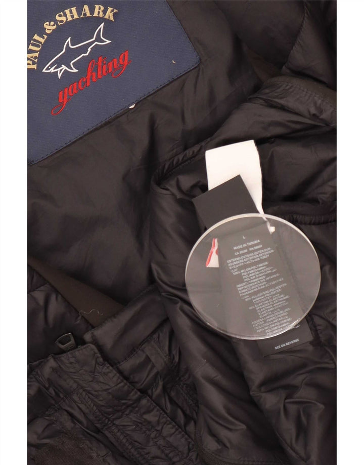 Paul & Shark Chaqueta Acolchada para Navegación para Hombre UK 40 Grande Poliéster Negro