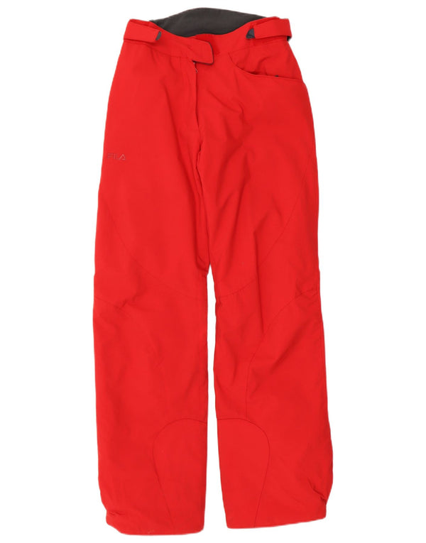 Fila Pantalones de esquí para mujer UK 10 Small Red Polyamide