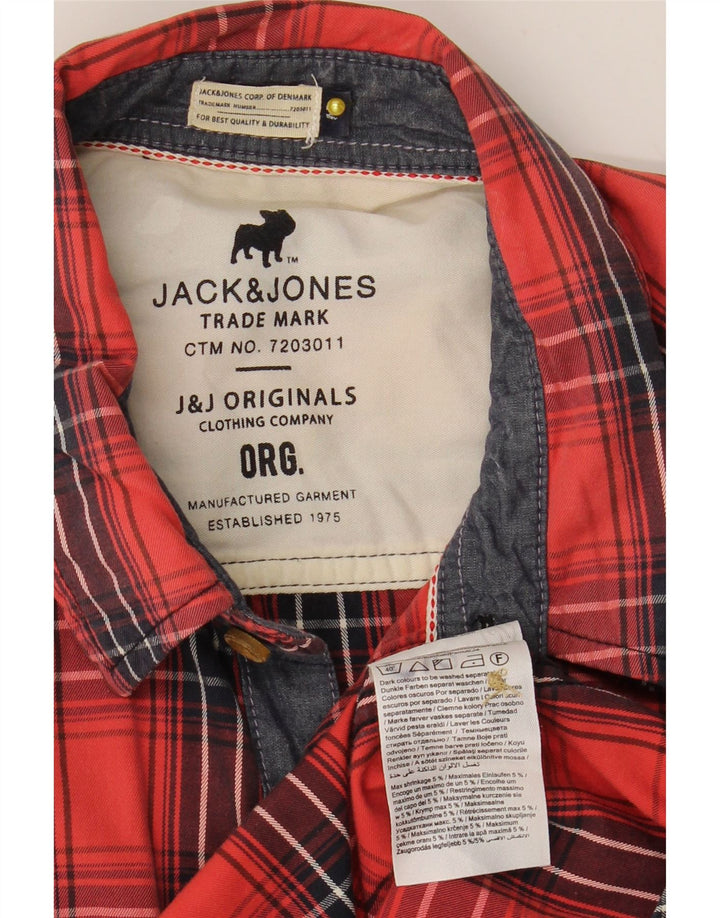 Camisa Jack & Jones Hombre Manga Corta Medium Red Check Cotton
