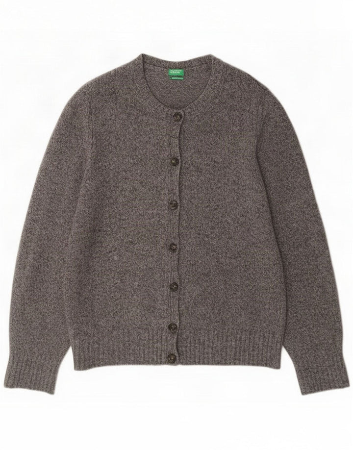 Benetton Cárdigan Extragrande Mujer UK 44 Lana Gris Medio