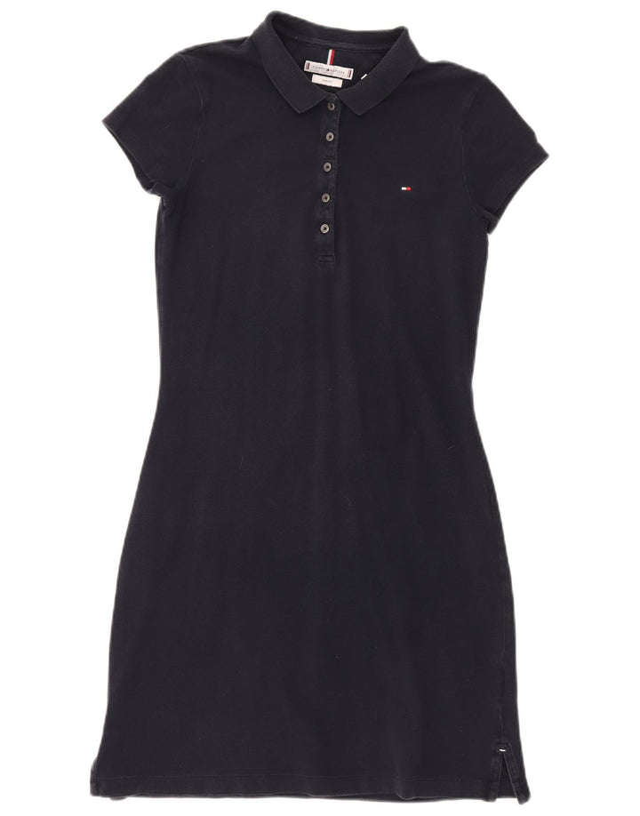 TOMMY HILFIGER Vestido polo ajustado para mujer UK 10 Small Azul marino
