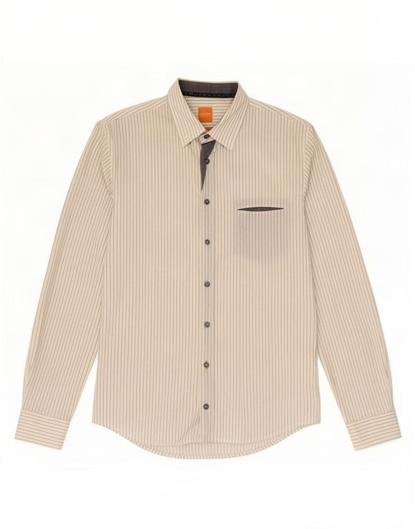 Camisas HUGO BOSS Mujer | Camisa slim fit de algodón a rayas blancas medianas