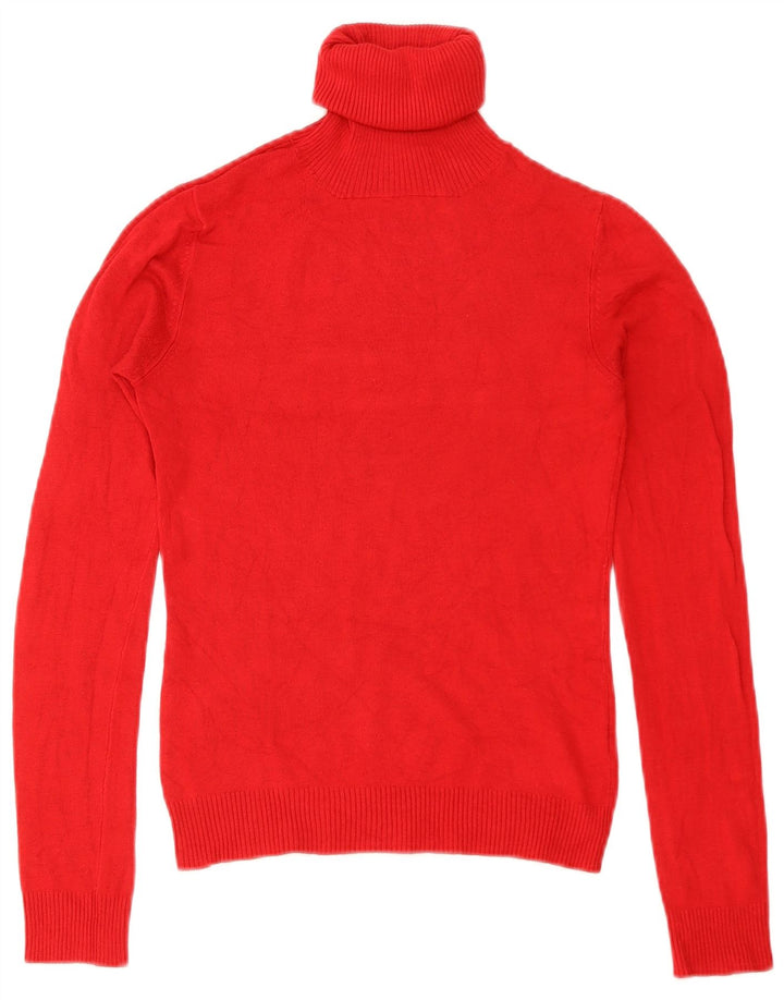 Zara Mujer Roll Neck Jumper Sweater UK 10 Small Rojo