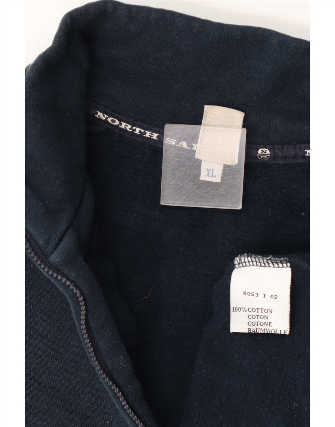 North Sails Hombre Sudadera Con Cremallera Y Cuello Jumper XL Azul Marino Algodón