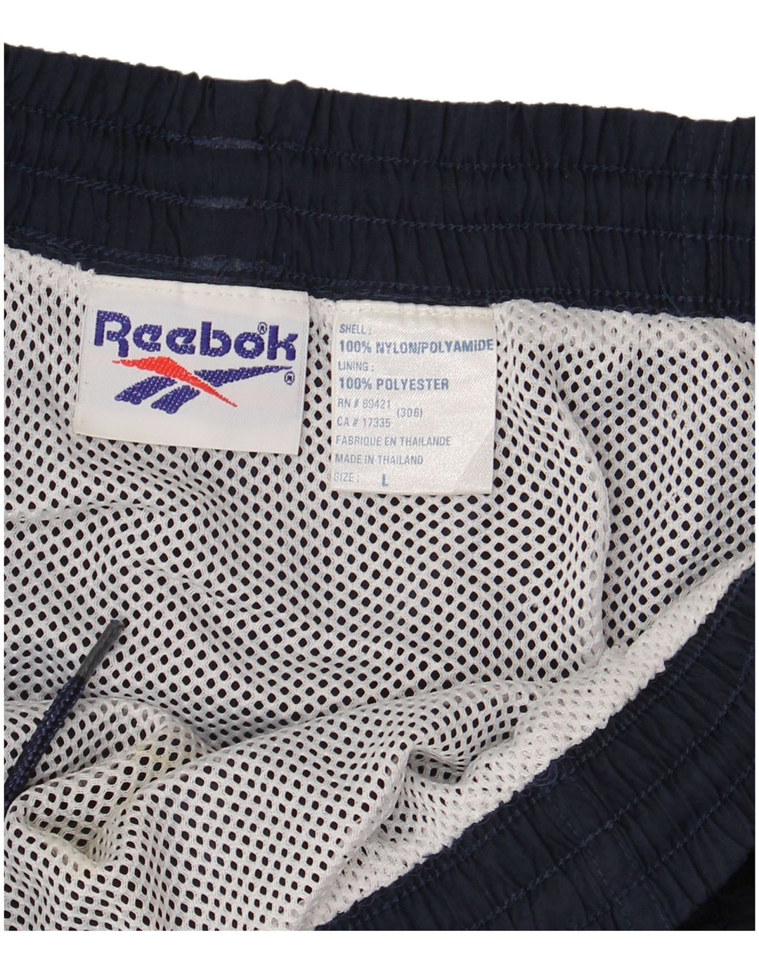 REEBOK Bañador con gráfico para hombre, talla grande, nailon azul marino