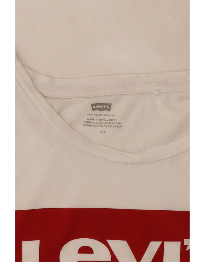 LEVI'S Camiseta gráfica para mujer Top UK 46 Large White