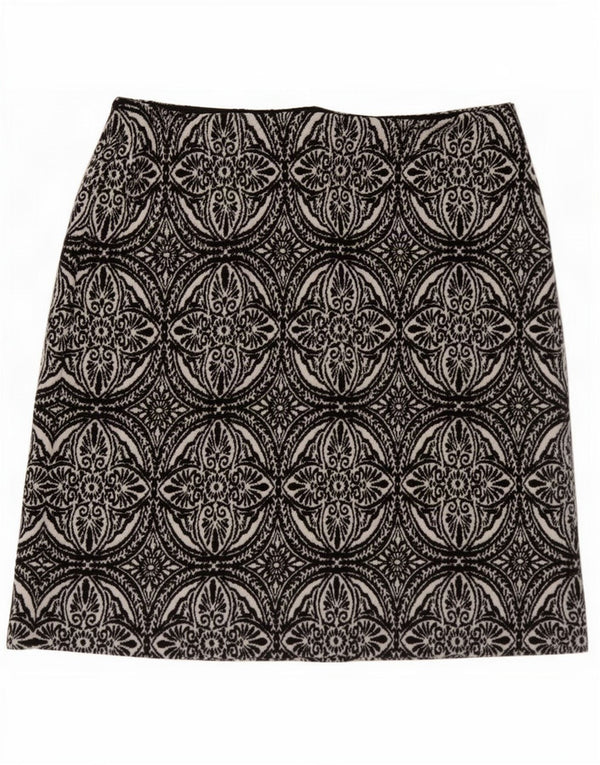 Minifalda Marks & Spencer para mujer UK 12 Medium W30 Black Paisley Poliéster