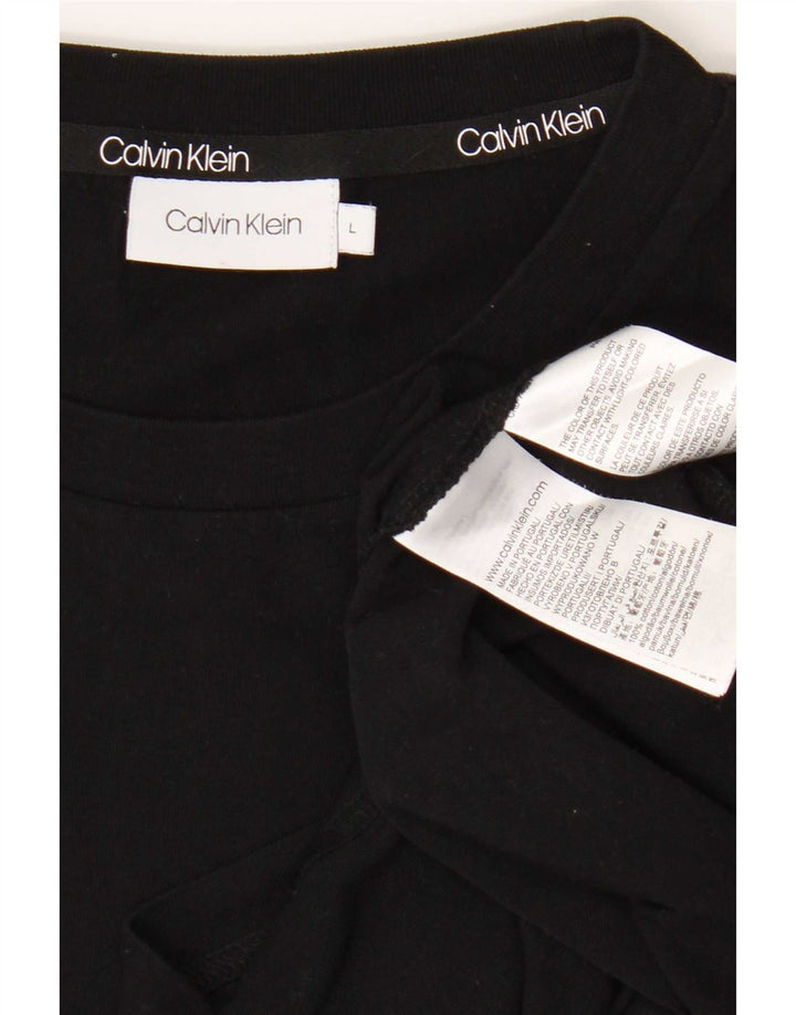 Calvin Klein - Camiseta para hombre, talla grande, algodón negro