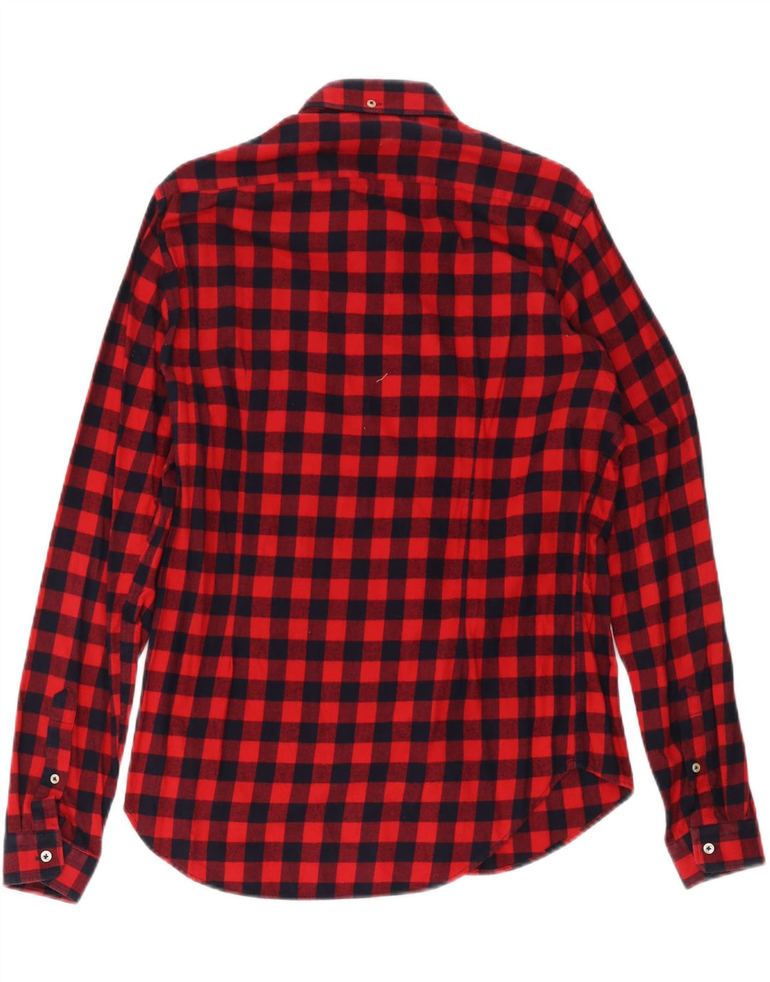 Zara Hombre Camisa Slim Fit De Franela Vichy Rojo Medio