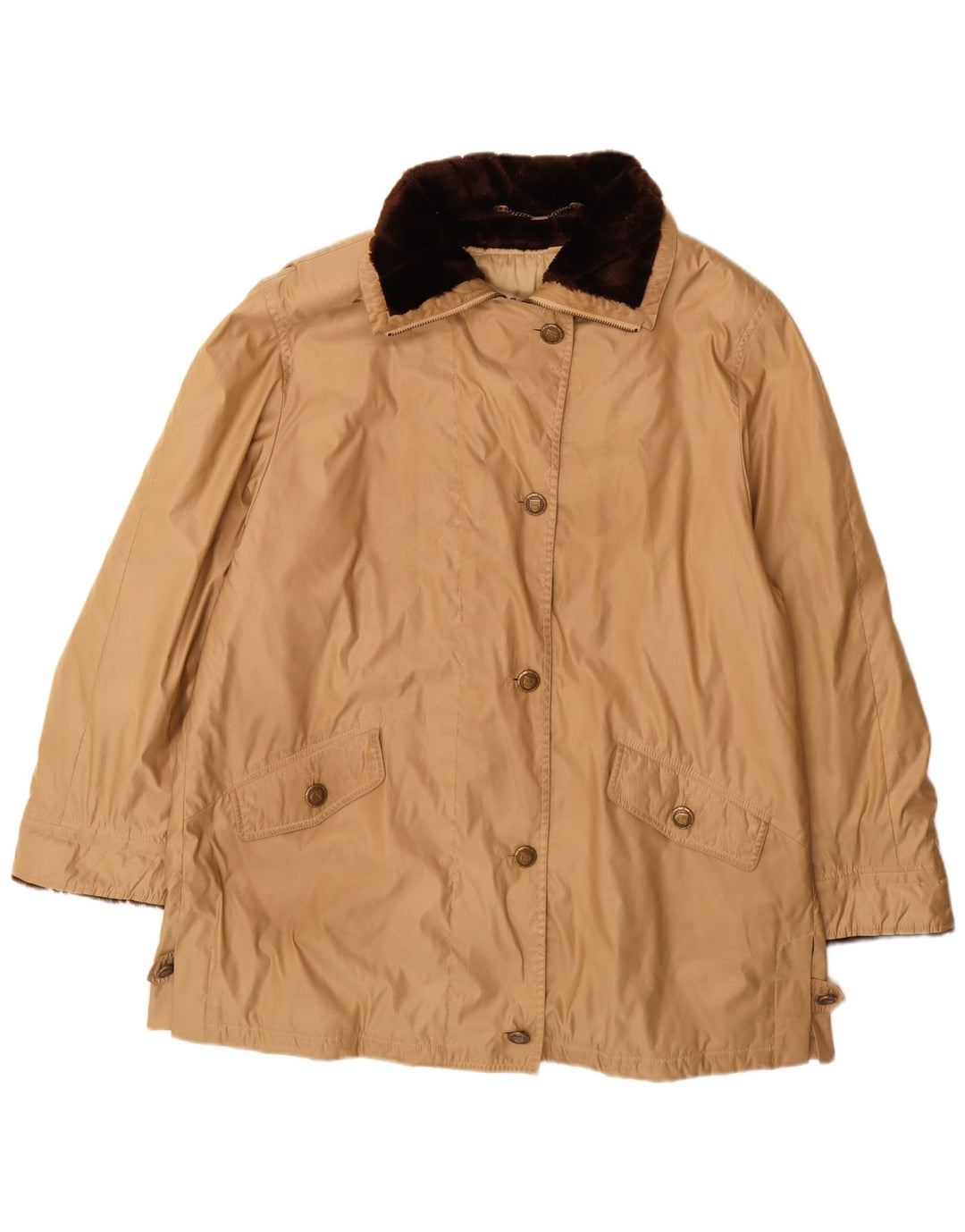 Delmod Abrigo cortavientos extragrande para mujer UK 18 XL Poliéster beige