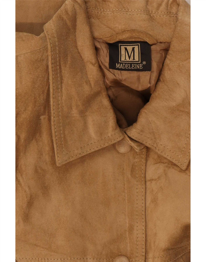 Madeleine Chaqueta de ante para mujer UK 44 Cuero beige grande