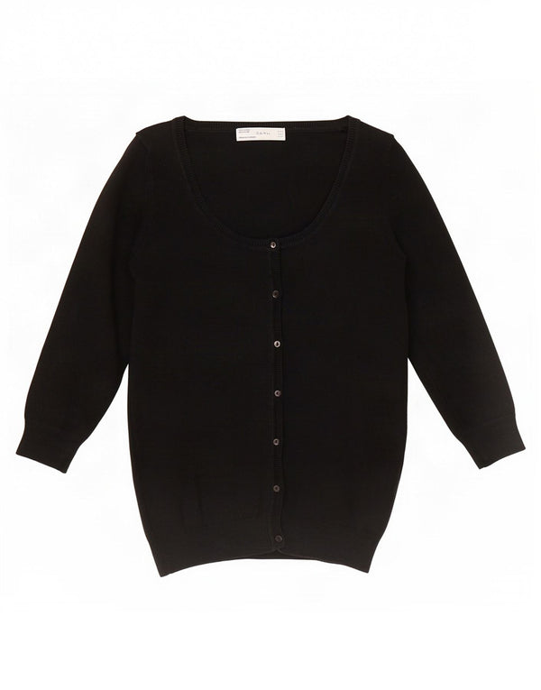 Zara - Cárdigan de manga 3/4 para mujer, talla 40, talla pequeña, algodón negro
