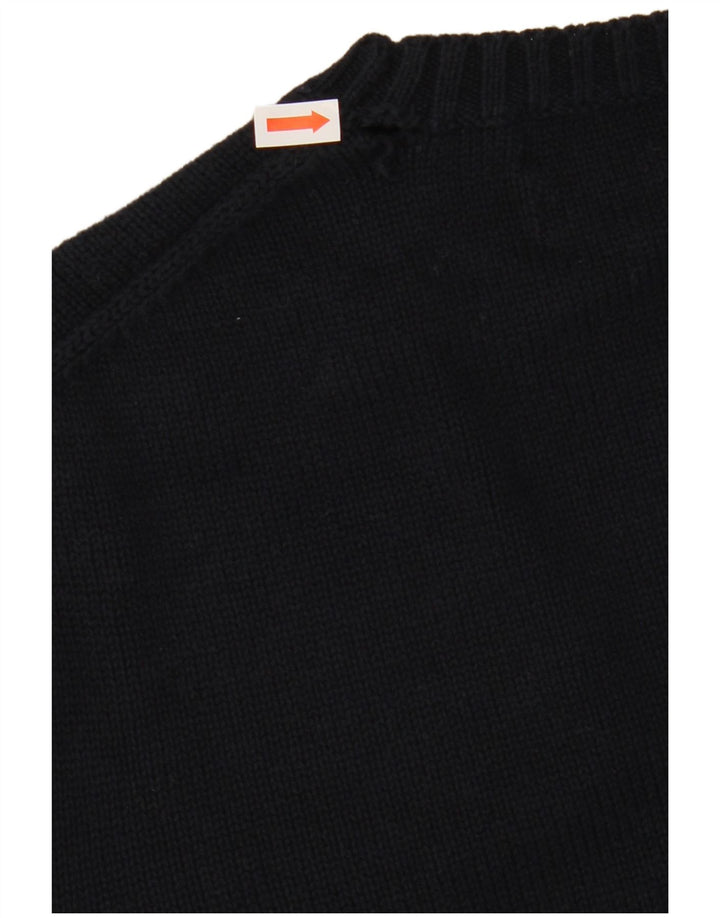 Marks & Spencer Jersey de cuello redondo azul Harbor para hombre, talla pequeña, azul marino