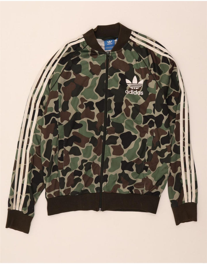 Adidas Hombre Chándal Top Chaqueta Grande Caqui Camuflaje Poliéster