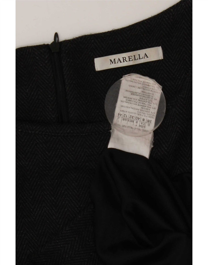 Marella Vestido tubo de manga larga para mujer UK 42 Gris medio Espiga