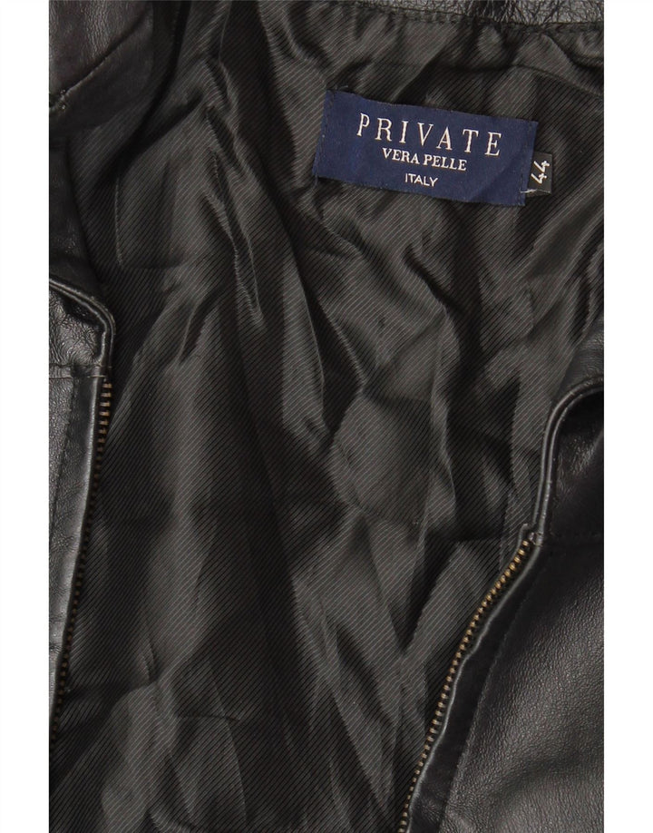 PRIVATE Chaqueta de cuero para mujer IT 44 Cuero negro mediano