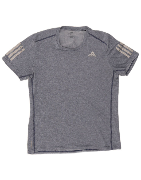 Adidas Hombre Aeroready Camiseta Top Medio Azul Marino Rayas Poliéster