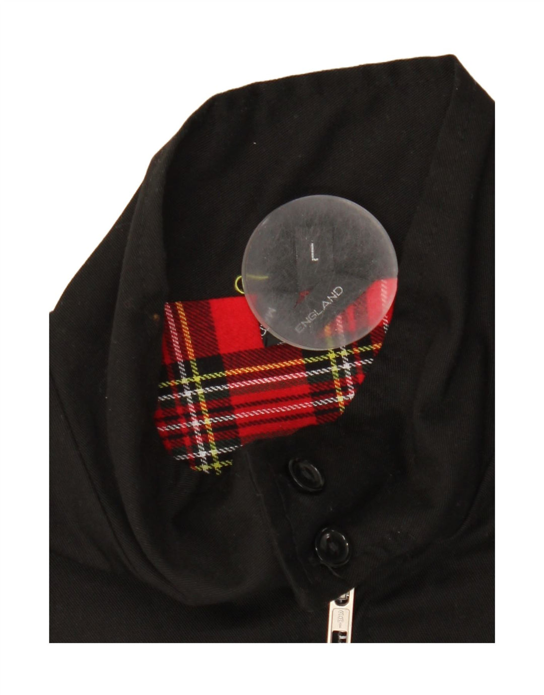 Vintage hombres bomber chaqueta Reino Unido 40 poliéster negro grande