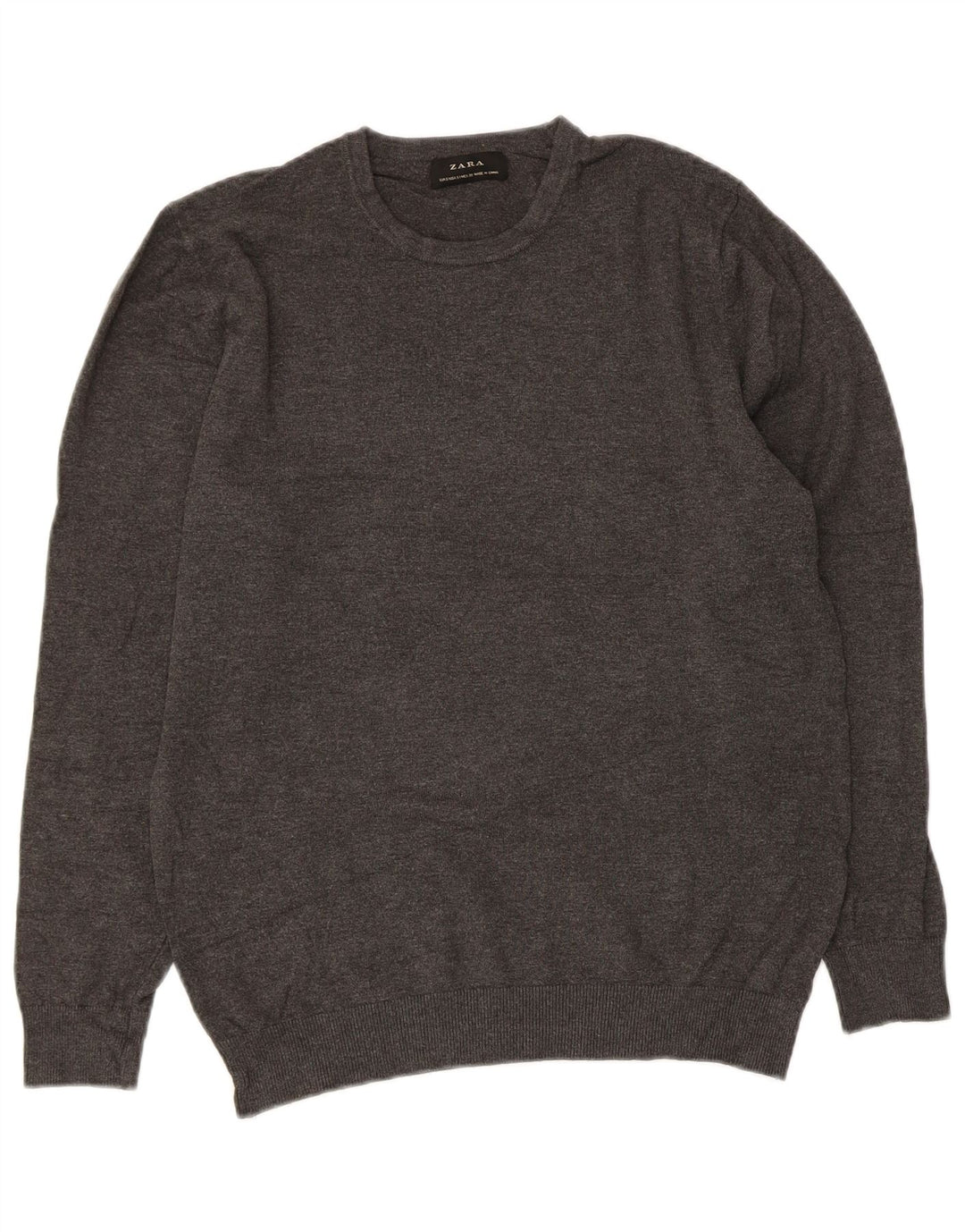 Zara - Jersey de cuello redondo para mujer, talla 10, color gris