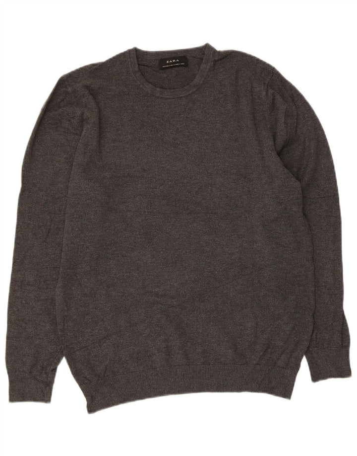 Zara - Jersey de cuello redondo para mujer, talla 10, color gris