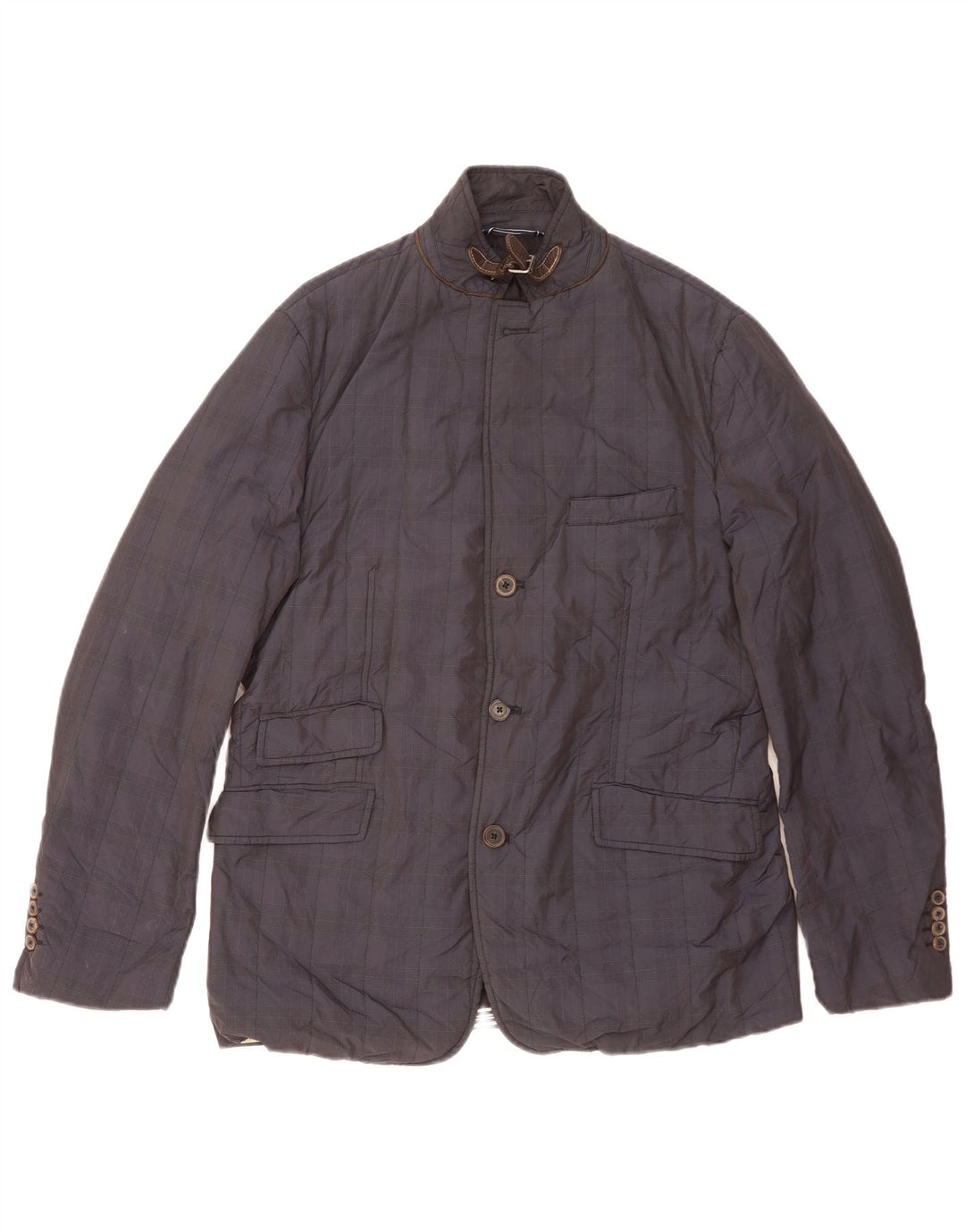 Massimo Dutti Chaqueta utilitaria para hombre UK 40 Large Acetato de cuadros azul marino