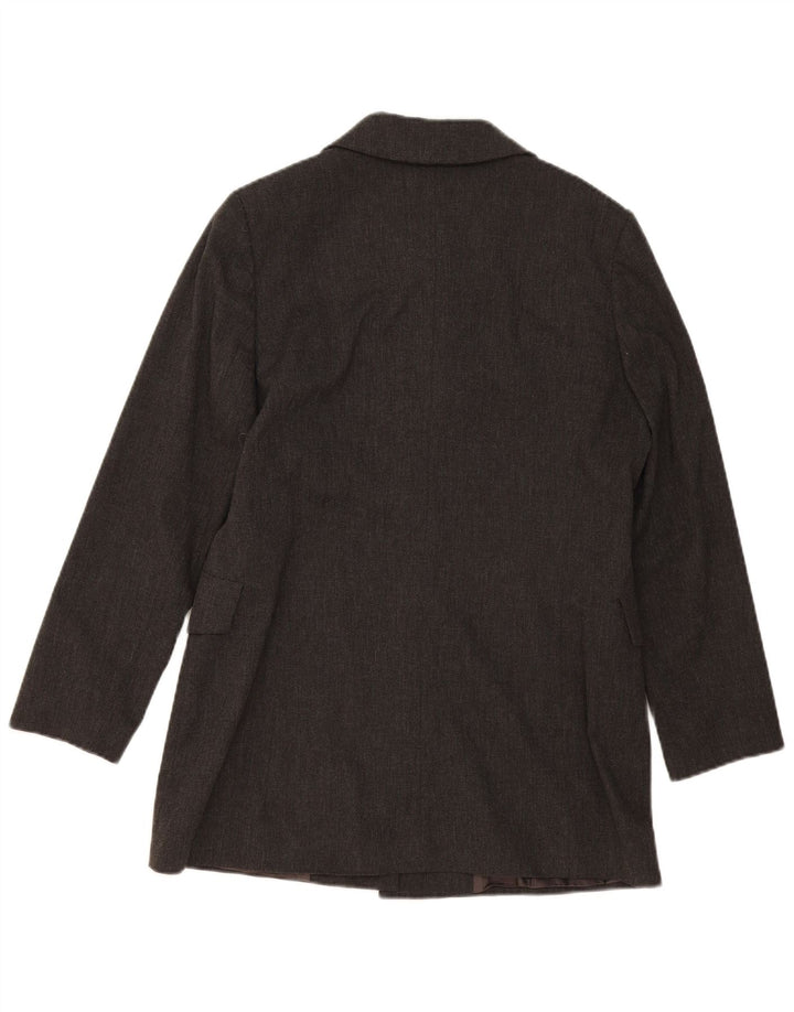 Phard Chaqueta Blazer de 5 Botones para Mujer UK 46 Grande Lana Gris