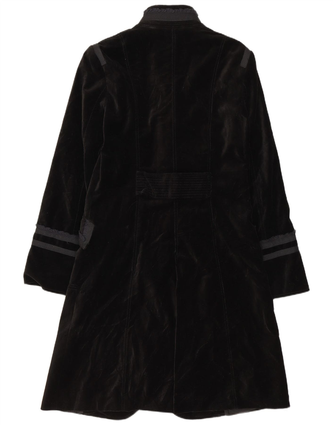 Vintage mujer Velour abrigo Reino Unido 10 pequeño negro