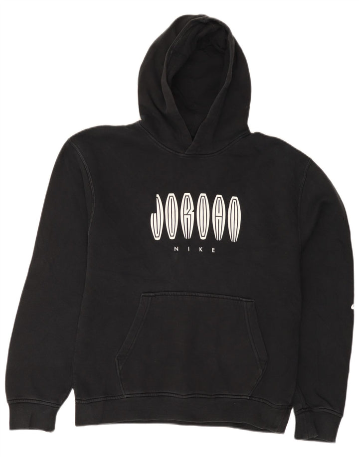 Jordan - Sudadera con capucha para hombre, diseño gráfico, talla pequeña, algodón negro