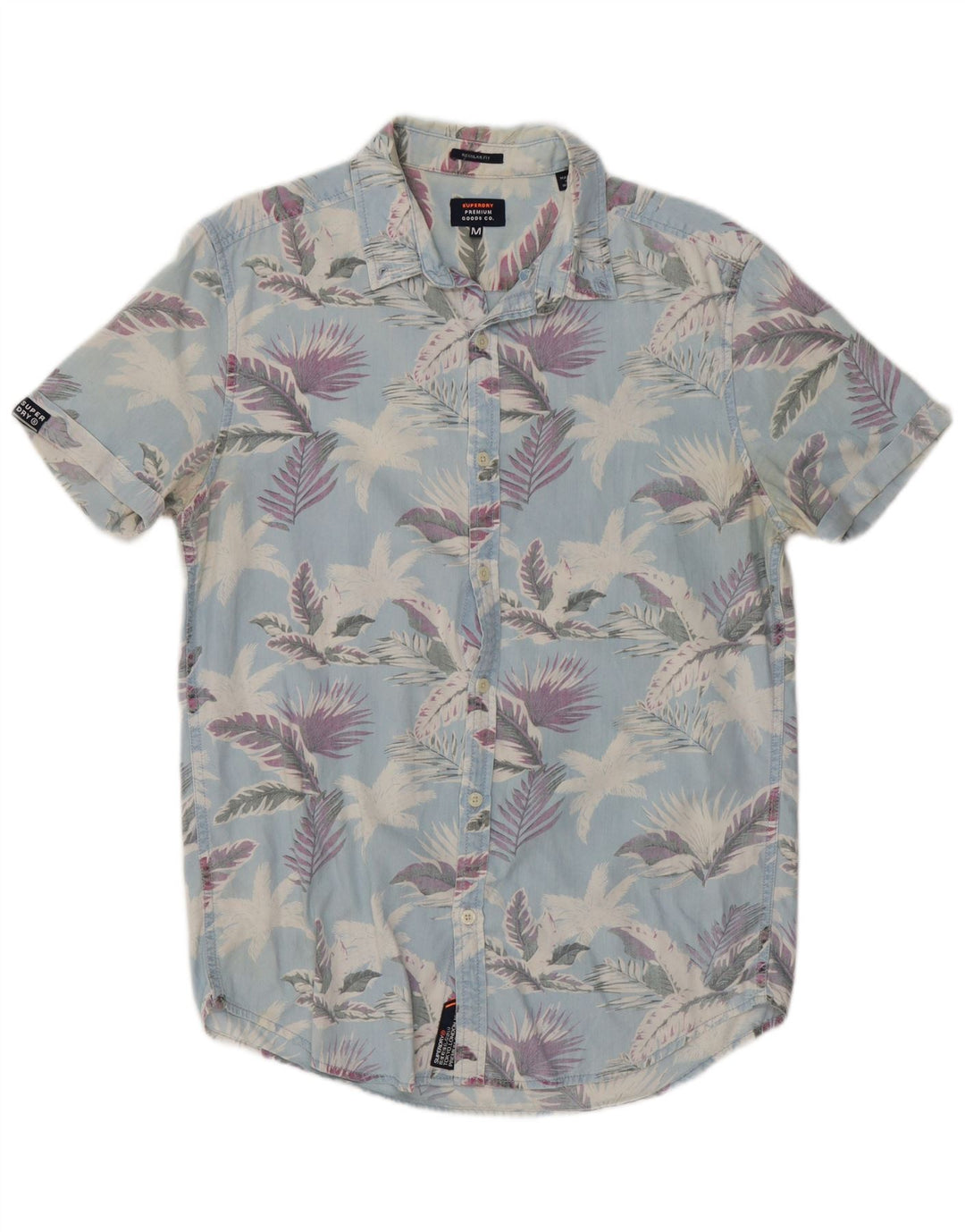 Superdry Camisa De Manga Corta Regular Fit De Algodón Floral Azul Medio
