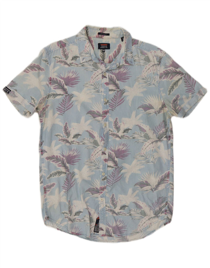 Superdry Camisa De Manga Corta Regular Fit De Algodón Floral Azul Medio