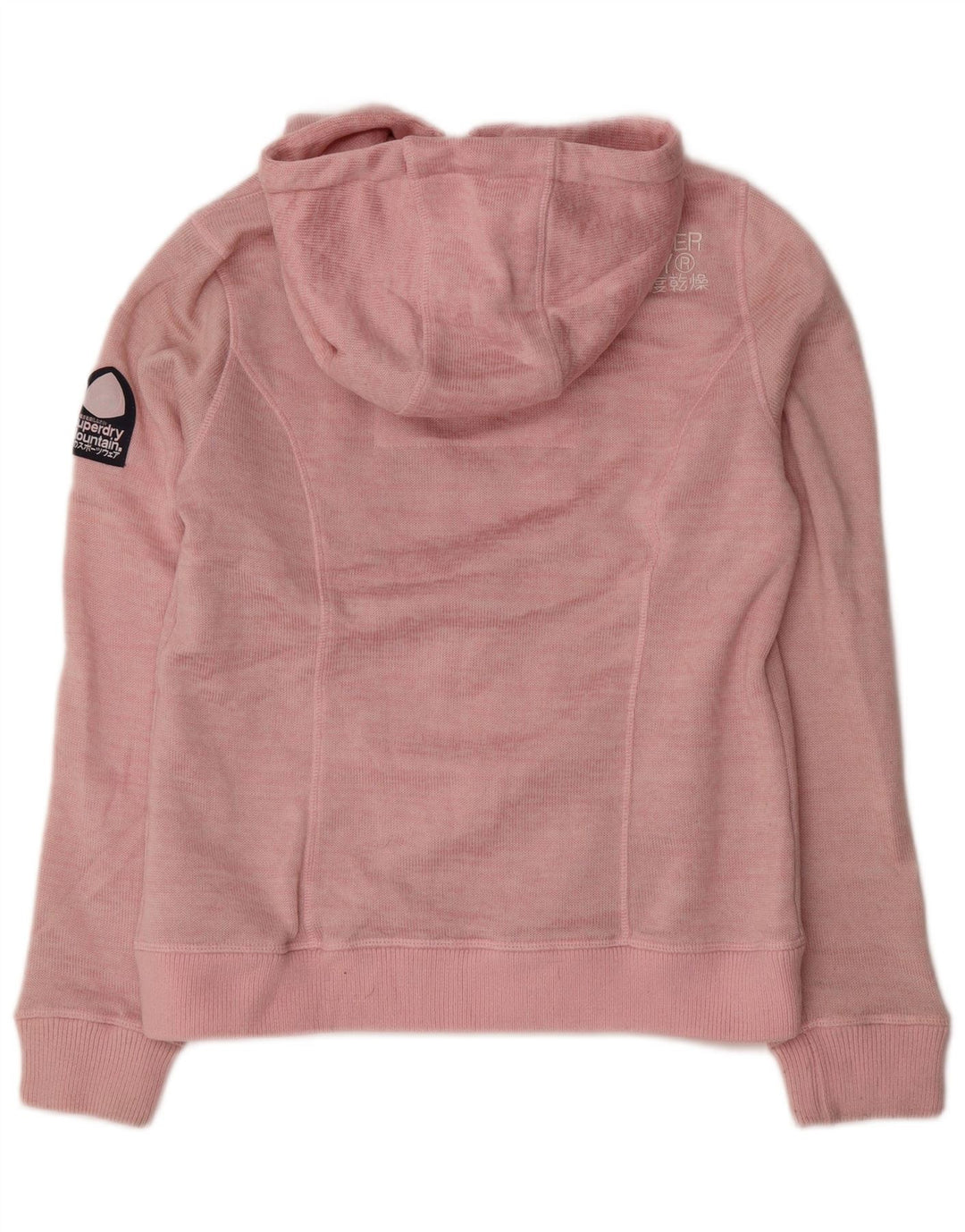 Superdry Suéter con capucha y cremallera para mujer Reino Unido 46 Poliéster rosa grande