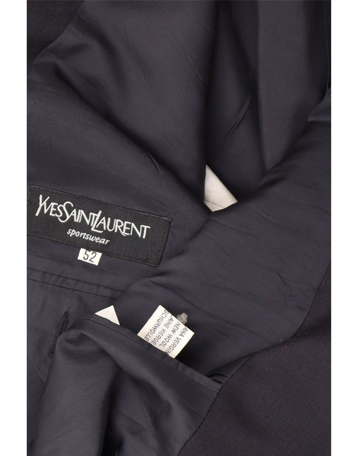 Yves Saint Laurent Chaqueta blazer de 2 botones para hombre IT 52 XL Lana virgen azul marino