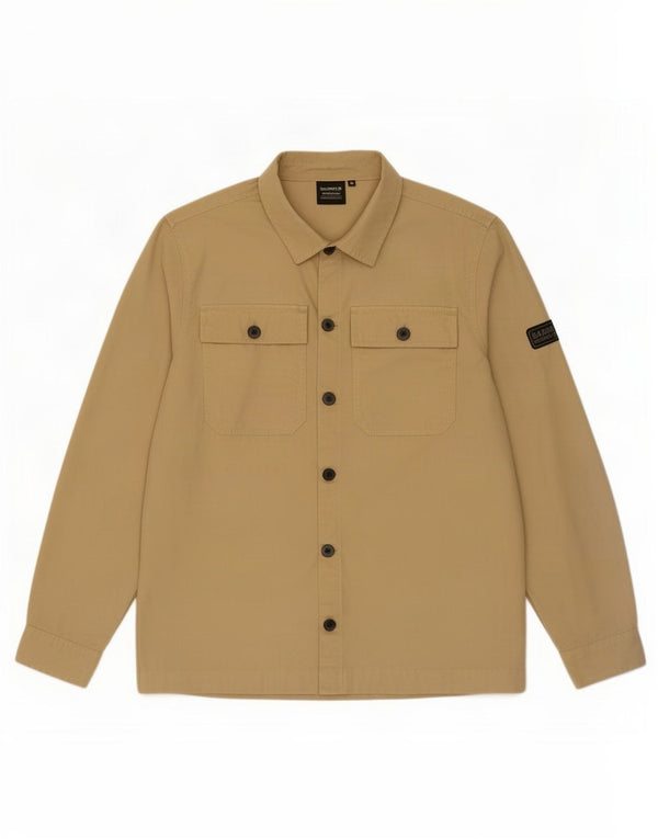 Camisa Barbour Hombre Algodón Beige Medio