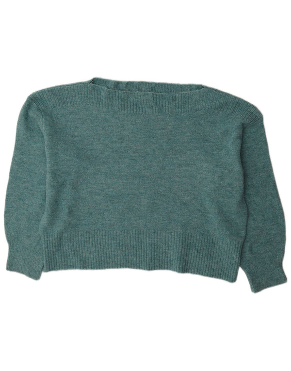 Zara Mujer Jersey Con Cuello Barco UK 40 XL Acrílico Azul