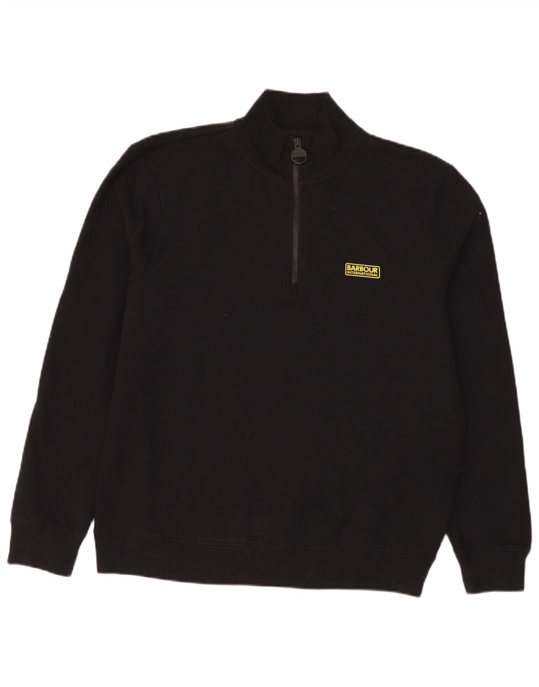Barbour Hombre Sudadera Con Cremallera Y Cuello Jumper XL Algodón Negro
